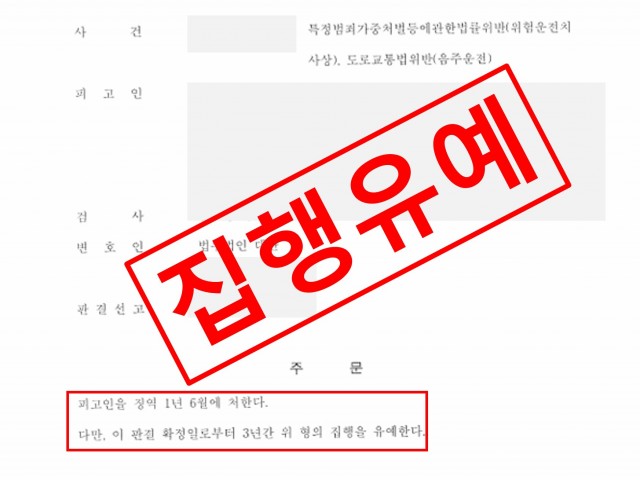 음주 위험운전치상 실형 대신 집행유예로 종결 성공사례